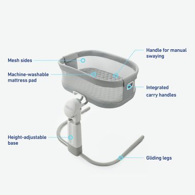 Graco&reg; DreamMore&trade; Bedside Bassinet Deluxe with Calming Motion in Skyler. View a larger version of this product image.