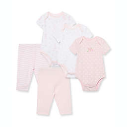 Little Me® 5-Piece Soft Roses Bodysuit and Pant Set in Pink