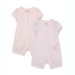 Little Me® Size 3M 2-Pack Soft Roses Organic Cotton Rompers in Pink