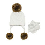 NYGB&trade; 2-Piece Nora Pom-Pom Hat and Mitten Set in Ivory