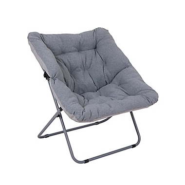 Simply Essential&trade; Square Folding Lounge Chair in Light Grey. View a larger version of this product image.