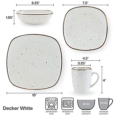 Pfaltzgraff&reg; Decker 16-Piece Dinnerware Set in White. View a larger version of this product image.