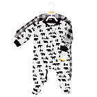 Alternate image 3 for Hudson Baby&reg; Size 0-3M 2-Pack Bear Quilted Sleep and Play Footies in Grey/Black