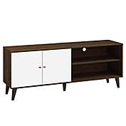 USPride Furniture Galileo Low Profile TV Stand in Walnut/White