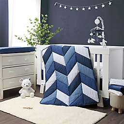 The Peanutshell™ Moonlight Blue 3-Piece Crib Bedding Set