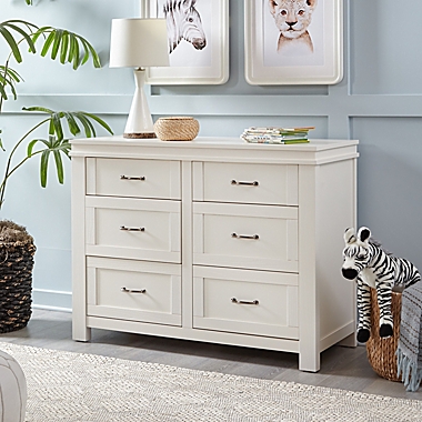 Million Dollar Baby Classic Wesley Farmhouse 6-Drawer Dresser in Heirloom White. View a larger version of this product image.