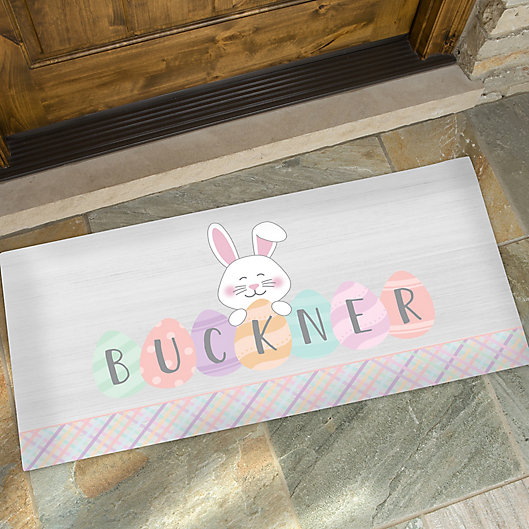 Alternate image 1 for Happy Easter Eggs Personalized 24-Inch x 48-Inch Easter Doormat