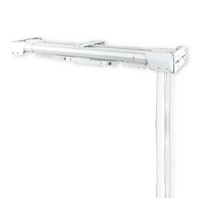 Rod Desyne Heavy Duty Center Open 30 to 48-Inch Double Traverse Curtain Rod Set in White