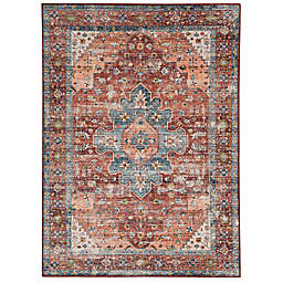 Nottage Washable Rug in Rust/Ivory