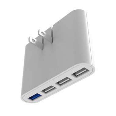 iHome&reg; AC Pro Dual 4-Port Wall Charger in White. View a larger version of this product image.