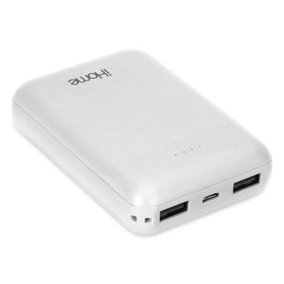 iHome&reg; Dual Port Compact Portable Power Bank in White