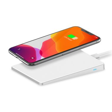 iHome&reg; 10W Silicone Wireless Charging Pad in White. View a larger version of this product image.