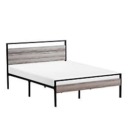 Dream Collection™ by LUCID® King Metal and Wood Platform Bed in Grey/Brown