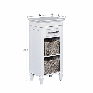 Everhome&trade; 1-Drawer Preassembled Cabinet with Storage Baskets in White. View a larger version of this product image.