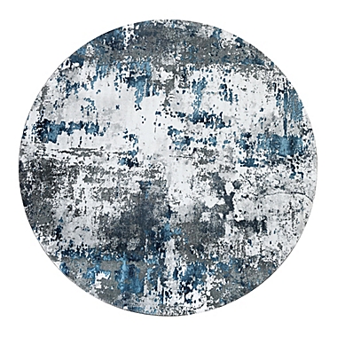 United Weavers Volos Thalia 6&#39; Round Area Rug in Blue. View a larger version of this product image.