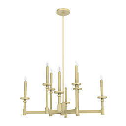 Hunter® Briargrove 8-Light Round Spindle Chandelier in Modern Brass