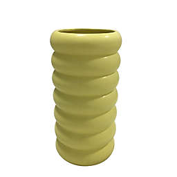 Wild Sage™ 13.25-Inch Circle Embossed Ceramic Vase in Yellow