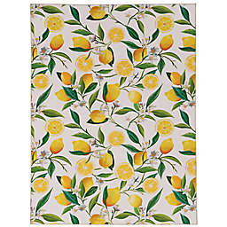 Citrea Washable 5' x 7' Area Rug in Ivory/Yellow