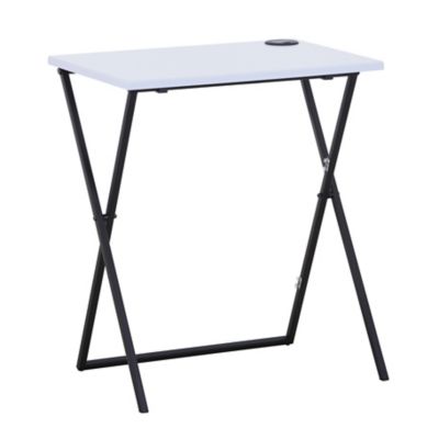 Simply Essential&trade; Folding Desk with Qi Charger in White/Black