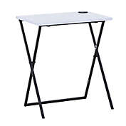 Simply Essential&trade; Folding Desk with Qi Charger in White/Black