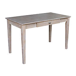 International Concepts 1-Drawer Writing Desk in Washed Grey/Taupe