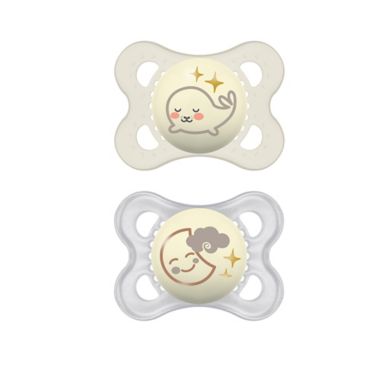 MAM Night 2-6M 2-Pack Glow in the Dark Pacifiers. View a larger version of this product image.