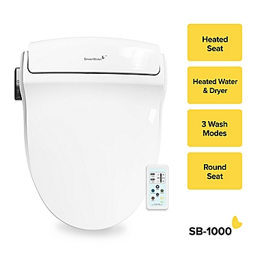 SmartBidet Round Electric Bidet Seat with Remote Control in White. View a larger version of this product image.