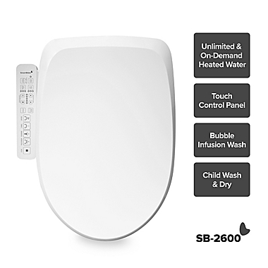 SmartBidet SB-2600 Electric Bidet Seat for Elongated Toilet with Control Panel in White. View a larger version of this product image.