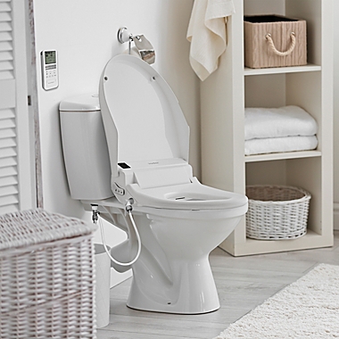 SmartBidet Heated Electronic Elongated Toilet Seat with Dryer in White. View a larger version of this product image.