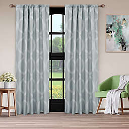 Sloane Street Ogee 84-Inch Rod Pocket Window Curtain Panels in Grey (Set of 2)