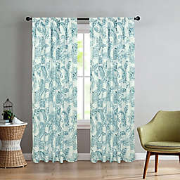 Sloane Street Aruba Paisley 84-Inch Rod Pocket Window Curtain Panels in Blue (Set of 2)