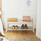 Alternate image 1 for Squared Away&trade; 2-Tier Wood and Metal Shoe Rack in Blond/Coconut Milk