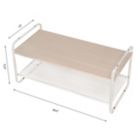 Alternate image 2 for Squared Away&trade; 2-Tier Wood and Metal Shoe Rack in Blond/Coconut Milk
