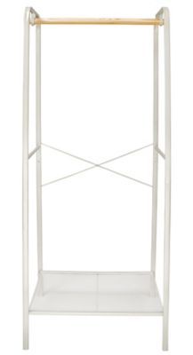 Squared Away&trade; Metal Garment Rack with Storage Base in Coconut Milk