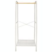 Squared Away&trade; Metal Garment Rack with Storage Base in Coconut Milk