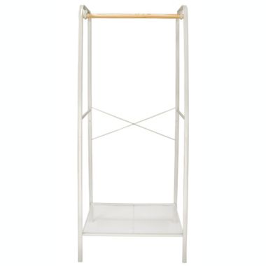 Squared Away&trade; Metal Garment Rack with Storage Base in Coconut Milk. View a larger version of this product image.