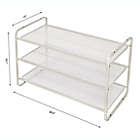 Alternate image 2 for Squared Away&trade; 3-Tier Perforated Metal Shoe Rack in Coconut Milk