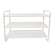 Squared Away&trade; 3-Tier Perforated Metal Shoe Rack in Coconut Milk