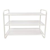 Squared Away&trade; 3-Tier Perforated Metal Shoe Rack in Coconut Milk