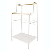 Squared Away&trade; 2-Tier Garment Rack with Storage Base in Blond/Coconut Milk