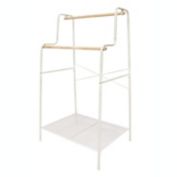 Squared Away&trade; 2-Tier Garment Rack with Storage Base in Blond/Coconut Milk