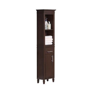 Everhome&trade; Cora 4-Shelf Bath Cabinet/Shelf Tower in Walnut. View a larger version of this product image.