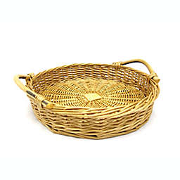Bee & Willow™ 14-Inch Round Willow Tray with Rattan Handles in Natural