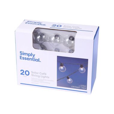 Simply Essential&trade; Cafe Solar 20-Count LED String Lights. View a larger version of this product image.