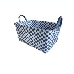 Simply Essential™ Checkerboard Shelf Basket in Navy/White