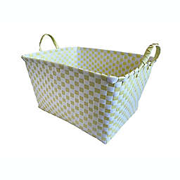 Simply Essential™ Checkerboard Tote Basket in Limelight