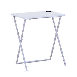 Simply Essential™ Folding Desk with Qi Charger in White/Black