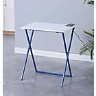 Alternate image 1 for Simply Essential&trade; Folding Desk with Qi Charger in White/Navy
