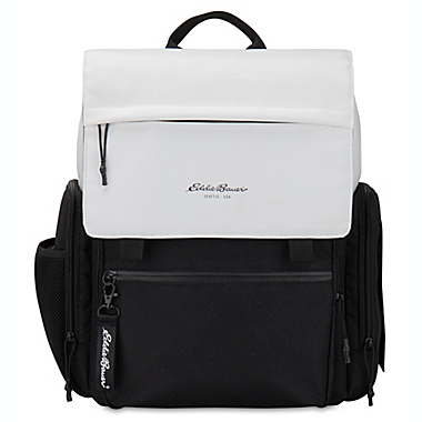 Eddie Bauer&reg; Cascade Backpack Diaper Bag in Black/White. View a larger version of this product image.