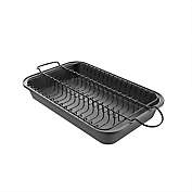Hastings Home&trade; Nonstick 4.4 qt. Steel Meatball Pan-Roaster with Removable Wire Rack in Grey